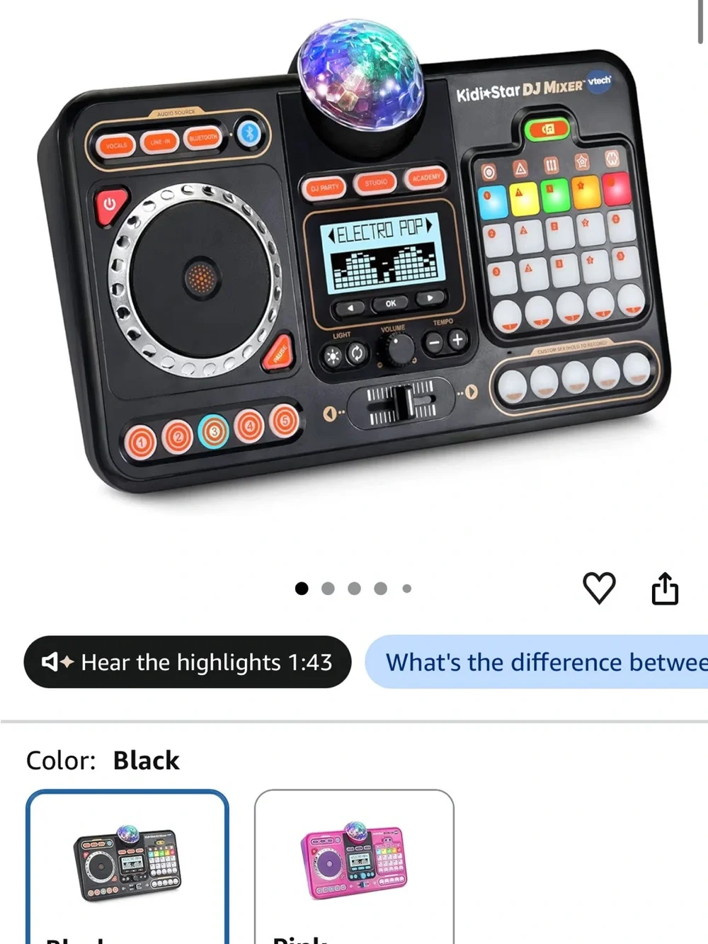 VTech Kidi-Star DJ Mixer Toy — Black and Orange